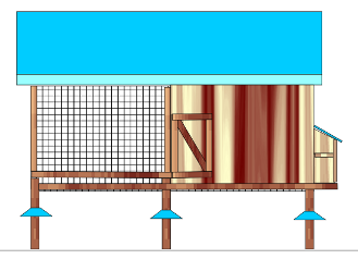 Slatted floor house for 50 layers