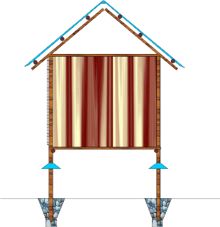 Slatted floor house for 50 layers - side view
